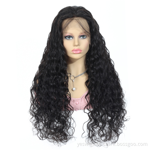 Natural Color Deep Wave Curly Glueless Lace Wig Human Hair Virgin Cuticle Aligned Glueless Lace Front Wig Brazilian Human Hair